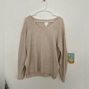 H&M V Neck Beige Sweater